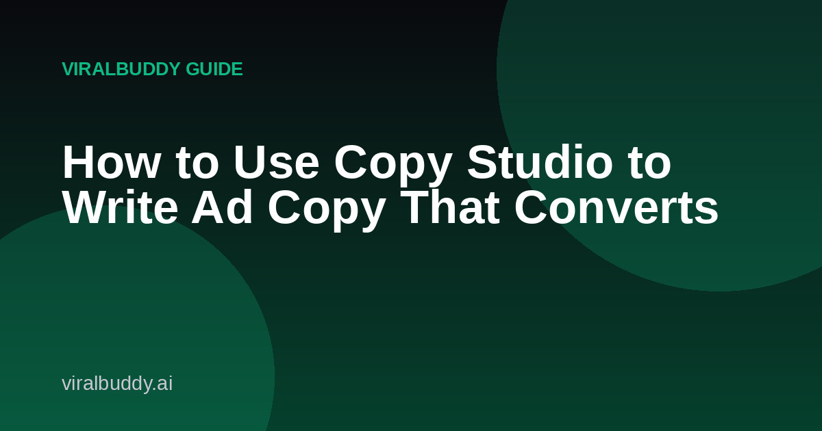 ViralBuddy Copy Studio guide cover image