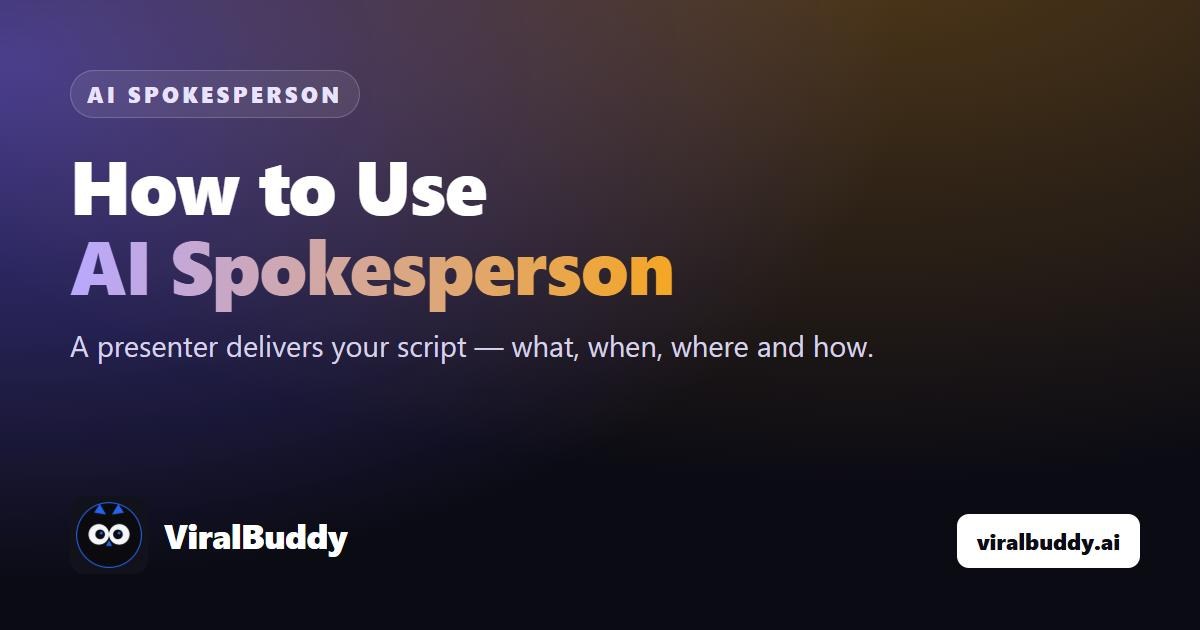 How to Use AI Spokesperson: Presenter-Led Ads Without a Camera