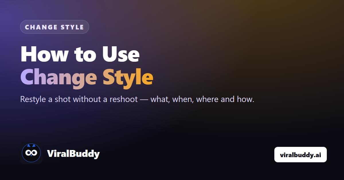 How to Use Change Style: Restyle Fashion Shots Without a Reshoot