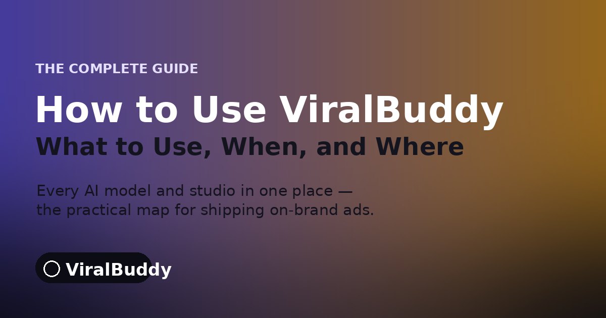 ViralBuddy dashboard and tools — the complete guide to what to use, when, and where