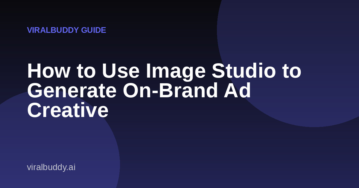 ViralBuddy Image Studio guide cover image