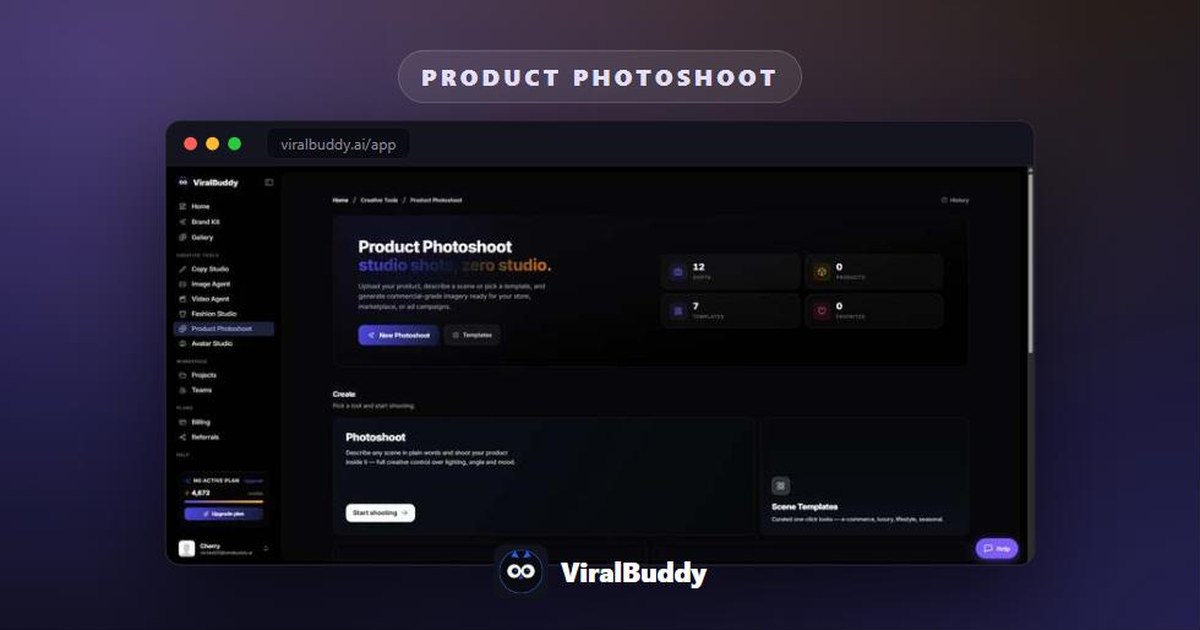 ViralBuddy Product Photoshoot — how to use it